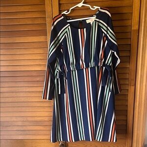GB Girls Navy and Multicolor Striped Dress Girls size medium 8-10